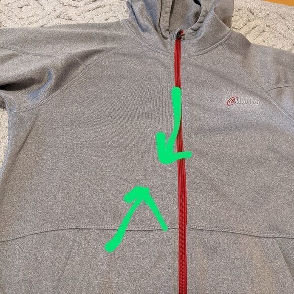 Cloudveil grey fleece lined zip up hoodie Small @F - Picture 13 of 13